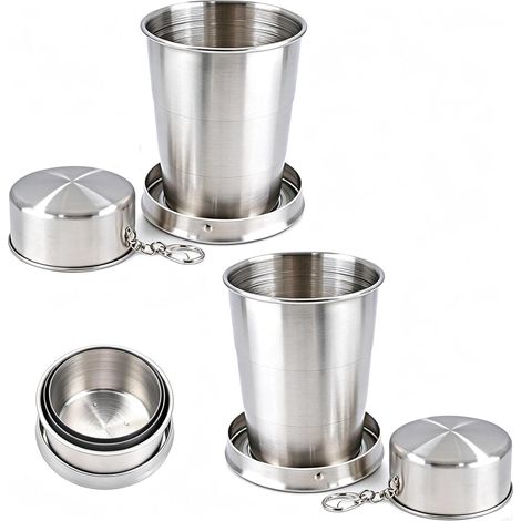 2 Pièces Gobelet Pliable 150ml, Acier Inoxydable Gobelet Retractable (1/5)
