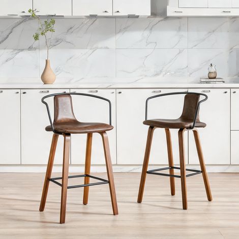 Lot de 2 tabourets de bar avec accoudoirs style scandinave (1/5)