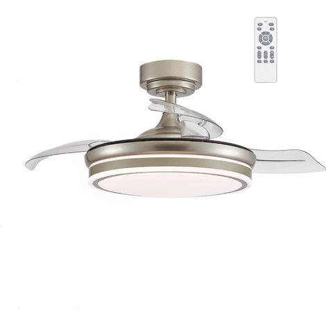 Ventilateur LED Pales Pliantes Mousse Mini Nickel 35W