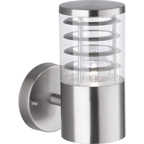 Applique murale d'extérieur en acier inoxydable, hauteur 23,5 cm, culot E27 (1/3)