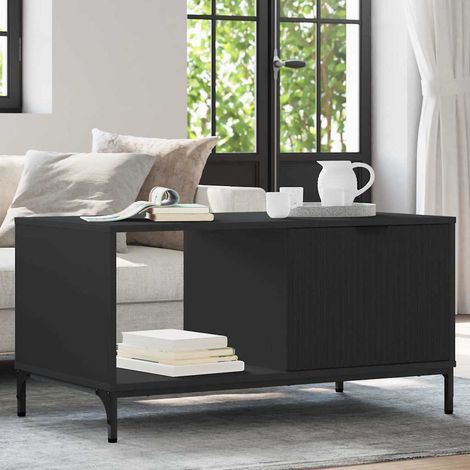 Table Basse-Table Salon Noir 90 x 49 x 46 cm Bois d'ingénierie 627685 (1/5)