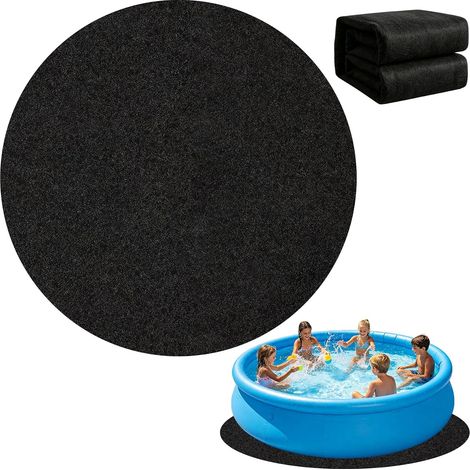 Tapis de sol piscine 4m rond, bâche géotextile 200g/m², antidérapant, absorbant, pliable pour spa et piscine hors sol. (1/5)
