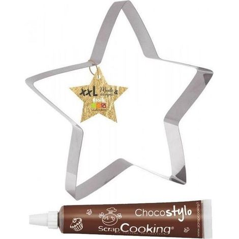 Découpoir à pâtisserie inox XXL Etoile + 1 Stylo chocolat