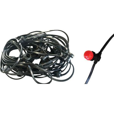 GUIRNALDA EXTERIOR CABLE GOMA 25 PORTALAMPARAS E27 230V MAX.375W 10 METROS IP44 BOMBILLAS NO INCLUIDAS (conectables entre sí, hasta 100 m) (1/3)