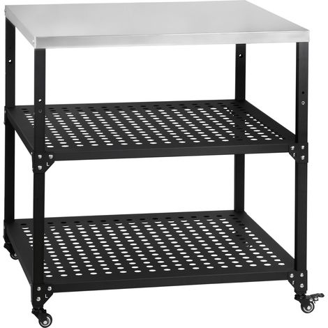 BBQ-Toro Grillwagen 80 x 80 x 83 cm, Schwarz, Grilltisch mit großer Arbeitsfläche, Beistelltisch (1/5)