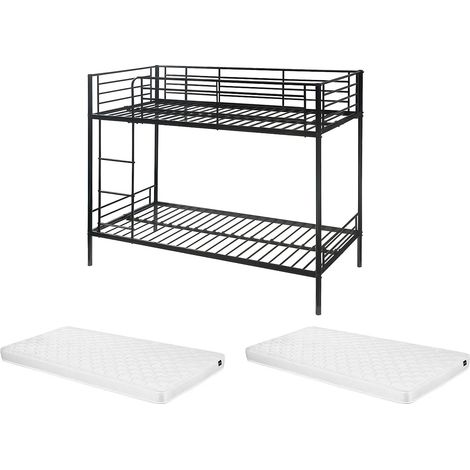 Letto a castello 2 x 90 x 190 cm Nero + Materasso - DUOTIS II (1/5)