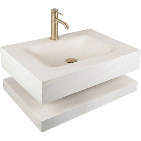 Lavabo Mural avec Étagère Rea Apollo Gran Cloud Sky 80 (1/4)