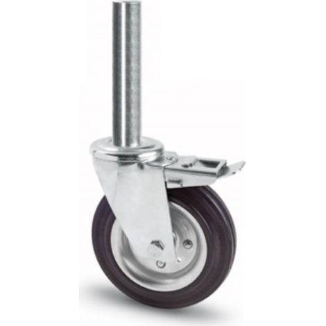 Ruota AVO 103BI 200x50 rivestimento gomma girevole con perno freno trabattelli (1/2)