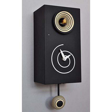 Orologio a Cucù da Parete 13X25X12Cm Pirondini Italia Spirale Nero