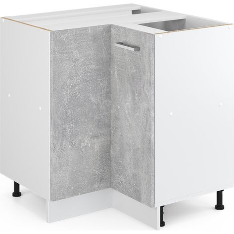 Mueble esquinero universal R-Line, Hormigón, 75.6 cm con puerta, sin encimera, Vicco (1/5)