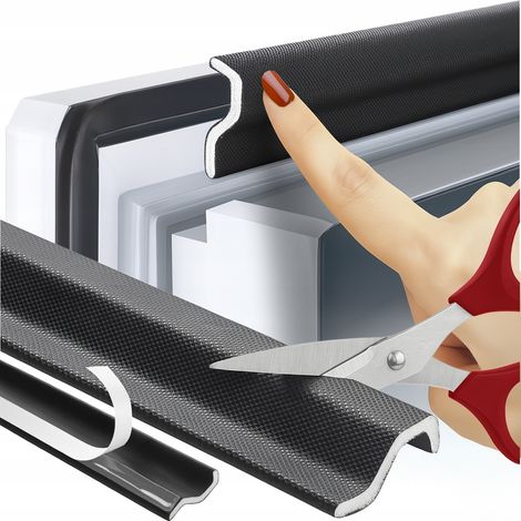 Selbstklebende Dichtung für Fenster und Türen, schwarz, 4 m, isolierend, wärmeisolierend, geräuschdämmend