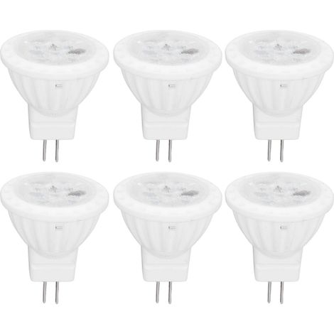 Lot de 6 spots LED à luminosité variable 360 lm MR11 pour éclairage paysager sur rail, culot GU4 en céramique, 110 V, 4 W, lumière blanche 6000 K