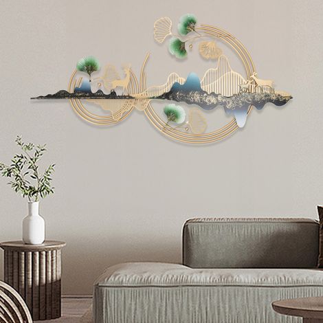 Décoration murale en fer créatif 3D, arrière-plan décorations murales art moderne, pour chambre à coucher, escaliers, cuisines, couloirs 110 x 52 cm (1/5)