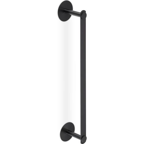 Portasciugamani autoadesivo moderno per bagno 60 x 10 x 5 cm design essenziale in acciaio inox nero 130011493