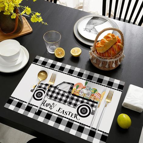 Creative Car Series Placemats - Hotel Restaurant Placemats, Home Use, Leather, Non-slip, Waterproof, Heat Insulating Table Mats - Car Series - 1 - Leather, Color Printed, 3045CM