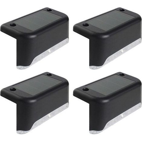 4 Pièces Lumières Solaires Extérieures Étanches pour Jardin, Murs, Clôtures et Escaliers, Éclairage LED Économique et Durable pour Allées et Chemins - KZQ (1/5)