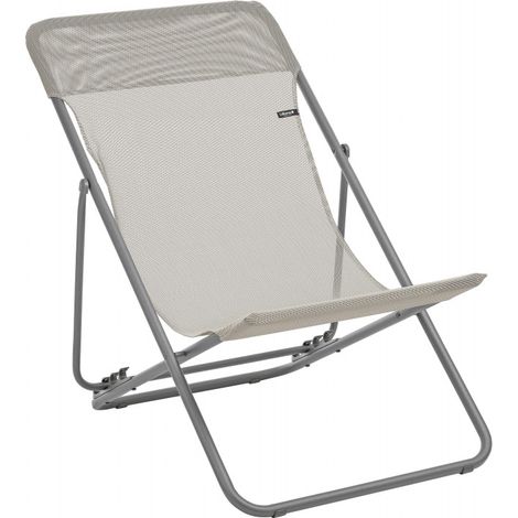 Lafuma Mobilier – Chaise longue chilienne Batyline – Structure acier 22mm – Réglage multi-positions – Résistante aux UV – Coloris Seigle