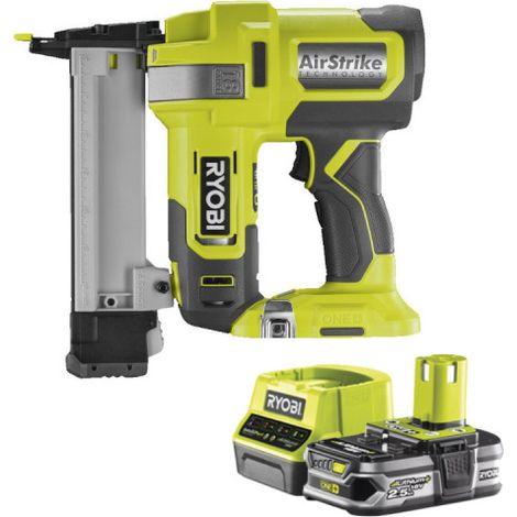 Pack RYOBI Agrafeuse à air comprimé 18V One+ R18GS18-0 - 1 Batterie 2.5Ah - 1 Chargeur rapide RC18120-125