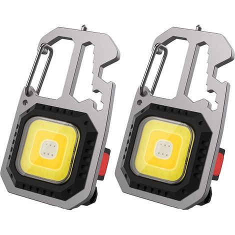 Ensemble de 2 lampes de travail, LED, 7 en 1, 6 watts, 800 lumens, étanche, type C, extérieur, avec aimant, noir (1/5)