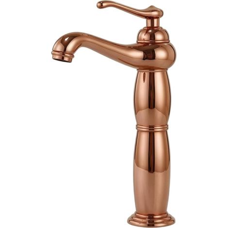 Mitigeur de salle de bain - or rose - surélevé - style rétro (1/5)