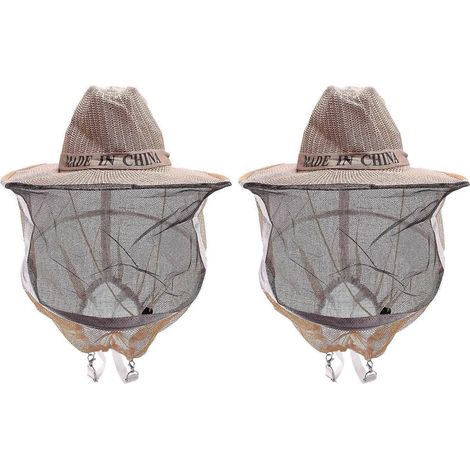 Set aus 2 bienensicheren Hüten, Cowboyhut für Imker, Moskitonetz, Schutzschleier für Kopf und Gesicht (1/5)