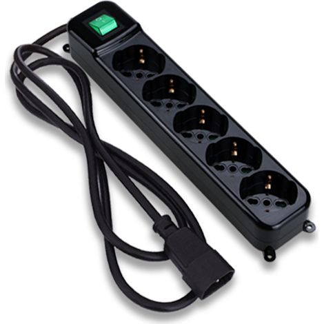 Tecnoware FMP5IECIG base múltiple 1,5 m 5 salidas AC Interior Negro (1/2)