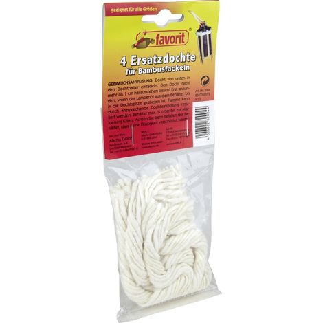 Favorit Ersatzdochte für Bambusfackeln 4er Pack rund Docht Fackel Gartenfackel