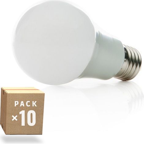 Packung mit 10 sphärischen LED-Lampen, Aluminium/PC, E27, 7 W, 630 lm, 40.000 Stunden