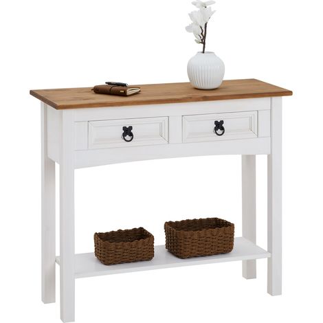 Table console CAMPO Blanc/Brun