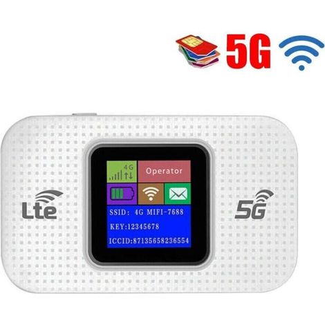 TrAdE Shop Traesio - Modem Wifi Portatile 4g / 5g Router Mobile 150 Mbps Hotspot Con Display Led - (1/4)