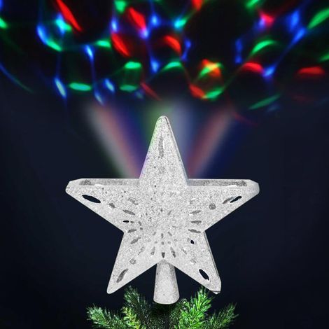 Puntale Proiettore LED Albero di Natale Forma Stella Silver Effetti di Luce RGB (1/3)