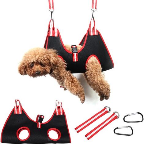Ayuda para el cuidado de mascotas，Hamaca para cortar uñas y acicalar，Bolsa de transporte para el cuidado del perro，Bolsa de baño para gatos (1/5)