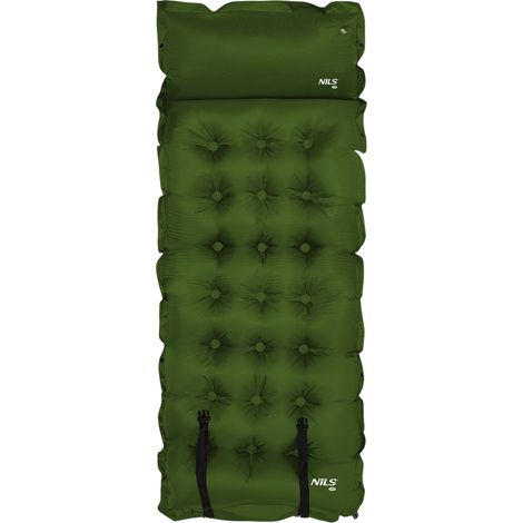 Dunkelgrüne selbstaufblasende Campingmatte, kompakt