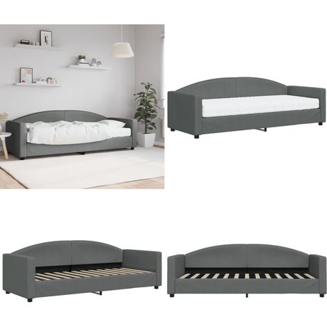 Tagesbett mit Matratze Dunkelgrau 80x200 cm Stoff - Tagesbett - Schlafsofa - Gästebett - Doppelbett - Wohnzimmermöbel - Home & Living (1/5)