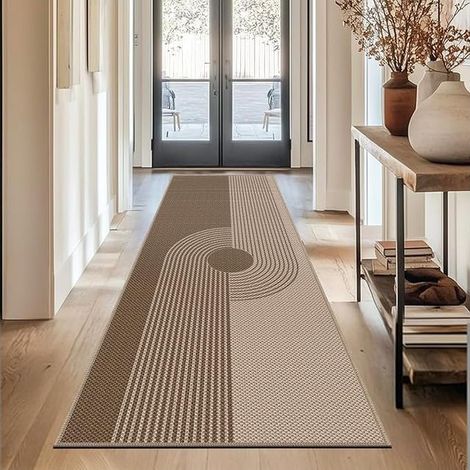 Hallway Rug, Non-Slip Washable Jute Look Rug for Kitchen, Living Room, Hallway, Entrance, Brown, 80 x 200 cm (1/5)