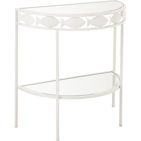 Console en Métal "Poisson" 80cm Blanc