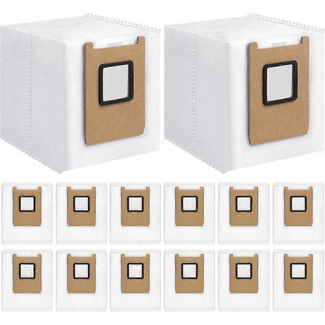 14 Pack Dust Bags – pour E28 Omni/E25 Omni Robot Aspirateur – 3L Large Capacity – Heavy Duty 4 – Layer Tear – Aspirateur Bags (1/5)
