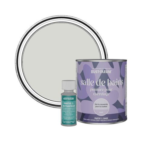 Peinture pour Carrelage de Salle de Bain, Finition Mate - Gris d'Hiver 750ml (1/2)
