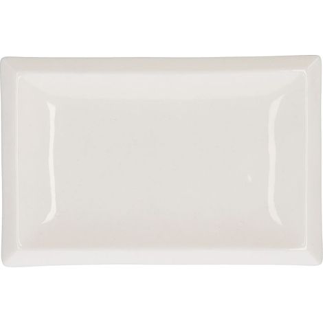 Vassoio Piatto in Ceramica Bianco Rettangolare 26 x 17 cm