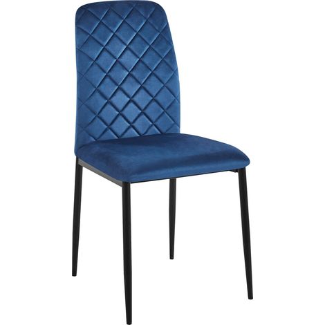 MAVERIK Samtstuhl, marineblau, gepolstert