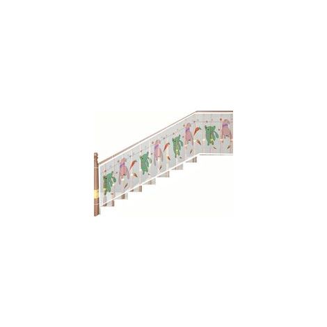 Filet de Sécurité pour Escalier, 6m x 79cm, Motif Animaux, Durable et Mignon pour Enfants et Animaux