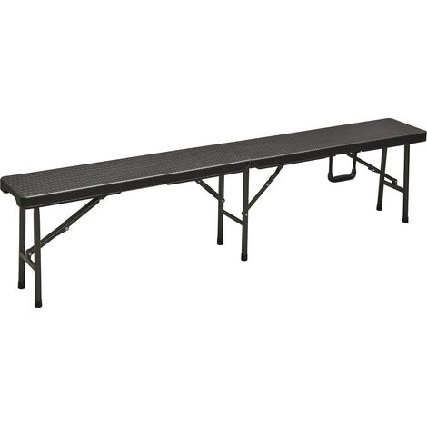 Panche pieghevoli da campeggio in acciaio e resina rattan 180 cm Camping Polyrattan Levante