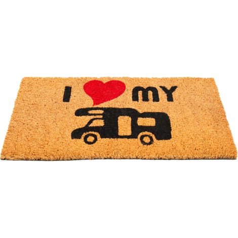 Paillasson I Love My camping-car coeur rouge Porto Rico (1/4)