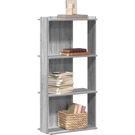 Bücherregal 3 Böden Grau Sonoma 60x30x120 cm Holzwerkstoff