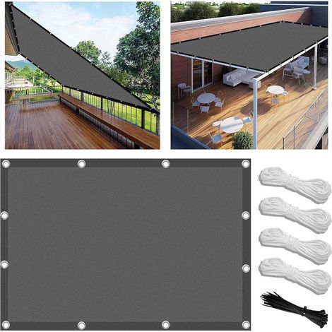 Voiles Ombrages Imperméable Rectangulaire 1.5x3m Bâche dombrages,Voiles Solaire,Pare-Soleil Jardin Balcon 100% Toiles Ombrages UV Protection pour Patio Terrasse Extérieur avec Oeillets et Cordons (1/5)