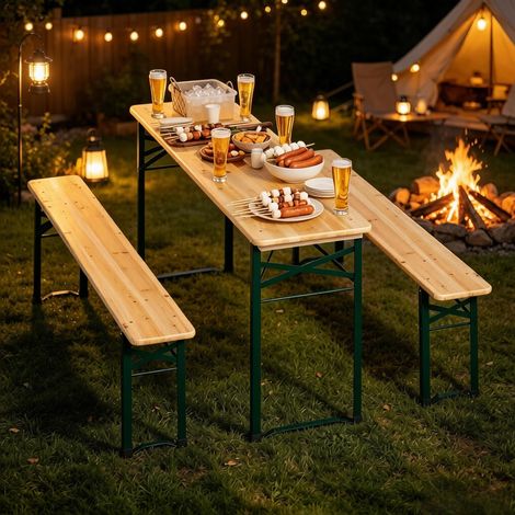 Ensemble de mobilier de réception confortable, ensemble de mobilier de jardin, ensemble de mobilier de terrasse, table et banc pliants (1/4)
