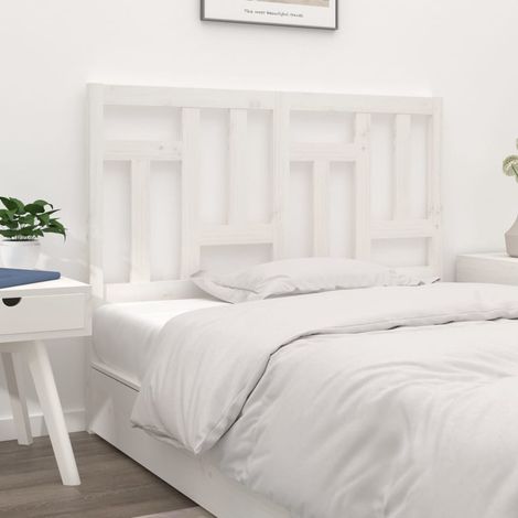 Tête de lit Blanc 145,5x4x100 cm Bois massif de pin (1/5)