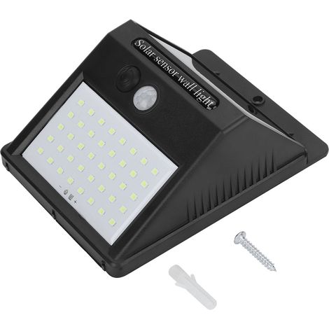 Applique murale LED solaire étanche avec détecteur de présence pour jardin, terrasse ou portail (1/5)