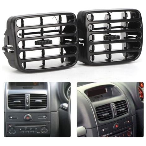 Pair - Grilles d'aération VMC pour Clio MK2 1998-2006 – Installation facile – Ajustement 1:1 – Finition professionnelle – Noir (1/5)