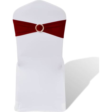 vidaXL Ruban décoratif élastique avec boucle de chaise 25 pcs Bordeaux (1/4)